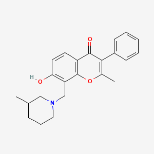 molecular formula C23H25NO3 B2434044 7-hydroxy-2-methyl-8-((3-methylpiperidin-1-yl)methyl)-3-phenyl-4H-chromen-4-one CAS No. 842971-20-4