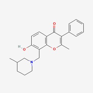 molecular formula C23H25NO3 B2434044 7-羟基-2-甲基-8-((3-甲基哌啶-1-基)甲基)-3-苯基-4H-香豆素-4-酮 CAS No. 842971-20-4