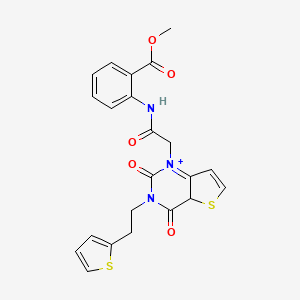 molecular formula C22H19N3O5S2 B2434059 2-(2-{2,4-二氧代-3-[2-(噻吩-2-基)乙基]-1H,2H,3H,4H-噻吩[3,2-d]嘧啶-1-基}乙酰氨基)苯甲酸甲酯 CAS No. 1260928-49-1