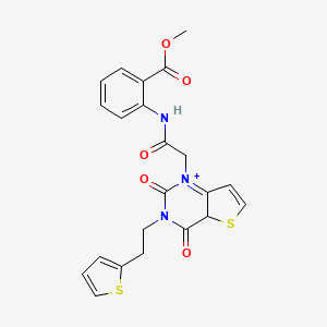 molecular formula C22H19N3O5S2 B2434059 Methyl-2-(2-{2,4-Dioxo-3-[2-(thiophen-2-yl)ethyl]-1H,2H,3H,4H-thieno[3,2-d]pyrimidin-1-yl}acetamido)benzoat CAS No. 1260928-49-1