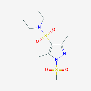 molecular formula C10H19N3O4S2 B2434080 N,N-二乙基-1-甲磺酰基-3,5-二甲基-1H-吡唑-4-磺酰胺 CAS No. 956251-32-4