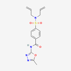 molecular formula C16H18N4O4S B2434087 4-(N,N-二烯丙基磺酰胺基)-N-(5-甲基-1,3,4-恶二唑-2-基)苯甲酰胺 CAS No. 850936-52-6