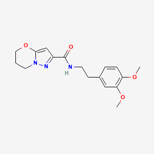 molecular formula C17H21N3O4 B2434088 N-(3,4-dimethoxyphenethyl)-6,7-dihydro-5H-pyrazolo[5,1-b][1,3]oxazine-2-carboxamide CAS No. 1428373-93-6