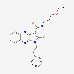 B2434091 2-amino-N-(3-ethoxypropyl)-1-phenethyl-1H-pyrrolo[2,3-b]quinoxaline-3-carboxamide CAS No. 843628-97-7