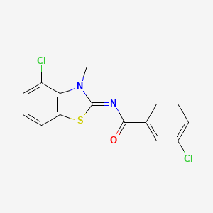 molecular formula C15H10Cl2N2OS B2434094 3-chloro-N-(4-chloro-3-methyl-1,3-benzothiazol-2-ylidene)benzamide CAS No. 865543-82-4