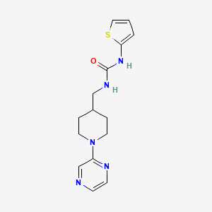 molecular formula C15H19N5OS B2434113 1-((1-(Pyrazin-2-yl)piperidin-4-yl)methyl)-3-(thiophen-2-yl)urea CAS No. 1396801-55-0