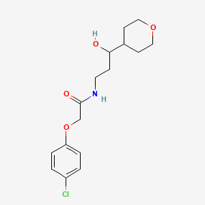 2-(4-chlorophenoxy)-N-(3-hydroxy-3-(tetrahydro-2H-pyran-4-yl)propyl)acetamide