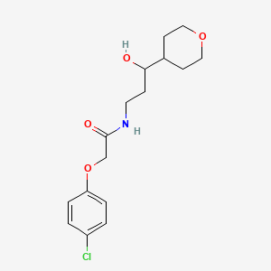 molecular formula C16H22ClNO4 B2434120 2-(4-chlorophenoxy)-N-(3-hydroxy-3-(tetrahydro-2H-pyran-4-yl)propyl)acetamide CAS No. 2034450-16-1