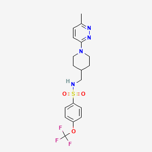 molecular formula C18H21F3N4O3S B2434123 N-((1-(6-methylpyridazin-3-yl)piperidin-4-yl)methyl)-4-(trifluoromethoxy)benzenesulfonamide CAS No. 1797952-07-8