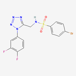 molecular formula C14H10BrF2N5O2S B2434125 4-溴-N-((1-(3,4-二氟苯基)-1H-四唑-5-基)甲基)苯磺酰胺 CAS No. 921125-04-4