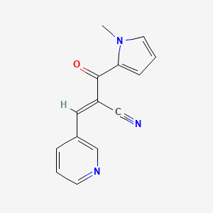 molecular formula C14H11N3O B2434129 (E)-2-[(1-methyl-1H-pyrrol-2-yl)carbonyl]-3-(3-pyridinyl)-2-propenenitrile CAS No. 900019-55-8
