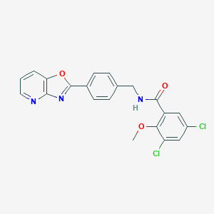 molecular formula C21H15Cl2N3O3 B243413 3,5-dichloro-2-methoxy-N-(4-[1,3]oxazolo[4,5-b]pyridin-2-ylbenzyl)benzamide 