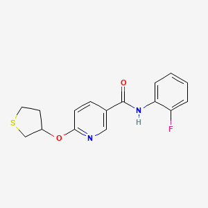 molecular formula C16H15FN2O2S B2434130 N-(2-氟苯基)-6-((四氢噻吩-3-基)氧基)烟酰胺 CAS No. 2034272-78-9