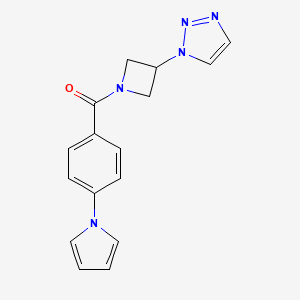 molecular formula C16H15N5O B2434140 (3-(1H-1,2,3-triazol-1-yl)azetidin-1-yl)(4-(1H-pyrrol-1-yl)phenyl)methanone CAS No. 2034490-82-7