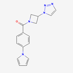 molecular formula C16H15N5O B2434140 (3-(1H-1,2,3-Triazol-1-yl)azetidin-1-yl)(4-(1H-Pyrrol-1-yl)phenyl)methanon CAS No. 2034490-82-7