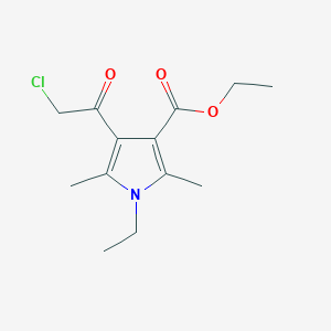 molecular formula C13H18ClNO3 B2434144 ethyl 4-(2-chloroacetyl)-1-ethyl-2,5-dimethyl-1H-pyrrole-3-carboxylate CAS No. 878218-29-2