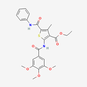 molecular formula C25H26N2O7S B2434146 Ethyl 4-methyl-5-(phenylcarbamoyl)-2-{[(3,4,5-trimethoxyphenyl)carbonyl]amino}thiophene-3-carboxylate CAS No. 333774-49-5