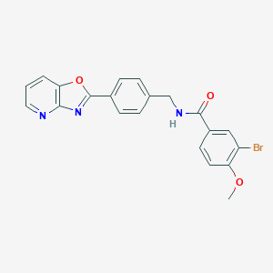 molecular formula C21H16BrN3O3 B243415 3-bromo-4-methoxy-N-(4-[1,3]oxazolo[4,5-b]pyridin-2-ylbenzyl)benzamide 