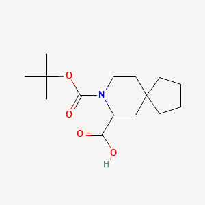 molecular formula C15H25NO4 B2434153 8-[(2-Methylpropan-2-yl)oxycarbonyl]-8-azaspiro[4.5]decane-9-carboxylic acid CAS No. 2490401-37-9