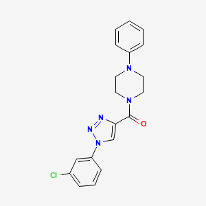 molecular formula C19H18ClN5O B2434158 (1-(3-chlorophenyl)-1H-1,2,3-triazol-4-yl)(4-phenylpiperazin-1-yl)methanone CAS No. 951611-84-0