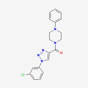 molecular formula C19H18ClN5O B2434158 1-[1-(3-クロロフェニル)-1H-1,2,3-トリアゾール-4-カルボニル]-4-フェニルピペラジン CAS No. 951611-84-0