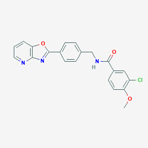 molecular formula C21H16ClN3O3 B243416 3-chloro-4-methoxy-N-(4-[1,3]oxazolo[4,5-b]pyridin-2-ylbenzyl)benzamide 