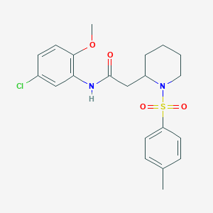 molecular formula C21H25ClN2O4S B2434161 N-(5-chloro-2-methoxyphenyl)-2-(1-tosylpiperidin-2-yl)acetamide CAS No. 1021118-49-9