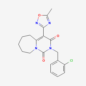 molecular formula C19H19ClN4O3 B2434164 2-(2-chlorobenzyl)-4-(5-methyl-1,2,4-oxadiazol-3-yl)-6,7,8,9-tetrahydropyrimido[1,6-a]azepine-1,3(2H,5H)-dione CAS No. 1775360-47-8