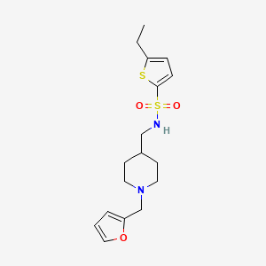 molecular formula C17H24N2O3S2 B2434166 5-エチル-N-((1-(フラン-2-イルメチル)ピペリジン-4-イル)メチル)チオフェン-2-スルホンアミド CAS No. 952965-86-5