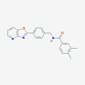 molecular formula C22H19N3O2 B243417 3,4-dimethyl-N-(4-[1,3]oxazolo[4,5-b]pyridin-2-ylbenzyl)benzamide 