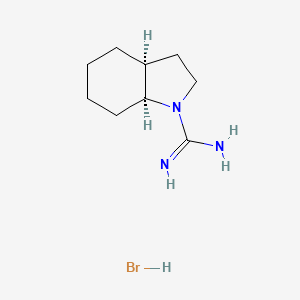 molecular formula C9H18BrN3 B2434179 rac-(3aR,7aR)-octahydro-1H-indole-1-carboximidamide hydrobromide, cis CAS No. 1909286-81-2