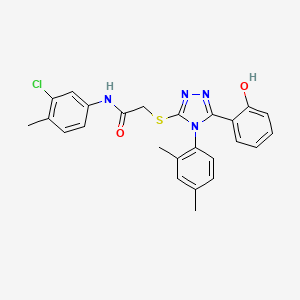 N-(3-chloro-4-methylphenyl)-2-{[4-(2,4-dimethylphenyl)-5-(2-hydroxyphenyl)-4H-1,2,4-triazol-3-yl]sulfanyl}acetamide