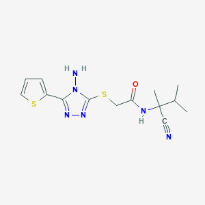 molecular formula C14H18N6OS2 B2434191 2-[(4-amino-5-thiophen-2-yl-1,2,4-triazol-3-yl)sulfanyl]-N-(2-cyano-3-methylbutan-2-yl)acetamide CAS No. 877837-03-1