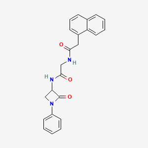 molecular formula C23H21N3O3 B2434197 2-(naphthalen-1-yl)-N-{[(2-oxo-1-phenylazetidin-3-yl)carbamoyl]methyl}acetamide CAS No. 1796910-40-1