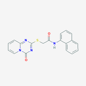 molecular formula C19H14N4O2S B2434198 N-萘-1-基-2-(4-氧代吡啶并[1,2-a][1,3,5]三嗪-2-基)硫代乙酰胺 CAS No. 896325-67-0