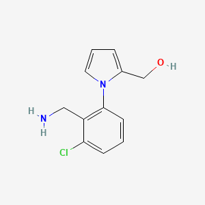 molecular formula C12H13ClN2O B2434202 {1-[2-(氨甲基)-3-氯苯基]-1H-吡咯-2-基}甲醇 CAS No. 866042-67-3