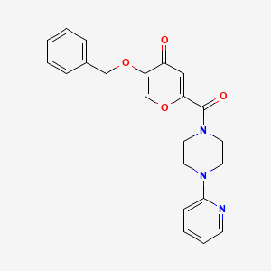 molecular formula C22H21N3O4 B2434209 5-(benzyloxy)-2-(4-(pyridin-2-yl)piperazine-1-carbonyl)-4H-pyran-4-one CAS No. 1021093-42-4