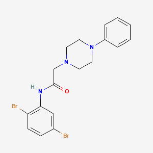 molecular formula C18H19Br2N3O B2434213 N-(2,5-dibromophenyl)-2-(4-phenylpiperazin-1-yl)acetamide CAS No. 868256-46-6