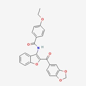 molecular formula C25H19NO6 B2434214 N-(2-(苯并[d][1,3]二氧杂环-5-羰基)苯并呋喃-3-基)-4-乙氧基苯甲酰胺 CAS No. 886180-46-7