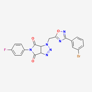 molecular formula C19H12BrFN6O3 B2434217 1-{[3-(3-bromophényl)-1,2,4-oxadiazol-5-yl]méthyl}-5-(4-fluorophényl)-1H,3aH,4H,5H,6H,6aH-pyrrolo[3,4-d][1,2,3]triazole-4,6-dione CAS No. 1207033-76-8