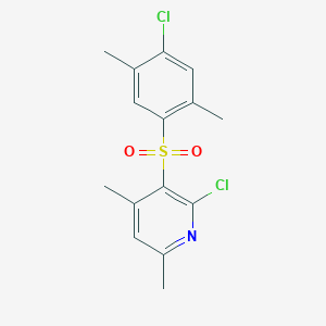 molecular formula C15H15Cl2NO2S B2434218 2-Chloro-3-[(4-chloro-2,5-dimethylphenyl)sulfonyl]-4,6-dimethylpyridine CAS No. 400078-18-4