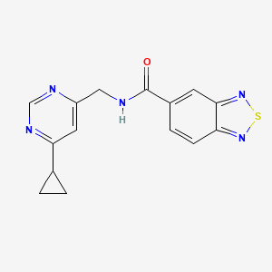 molecular formula C15H13N5OS B2434219 N-((6-cyclopropylpyrimidin-4-yl)methyl)benzo[c][1,2,5]thiadiazole-5-carboxamide CAS No. 2194844-49-8