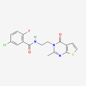 molecular formula C16H13ClFN3O2S B2434222 5-氯-2-氟-N-(2-(2-甲基-4-氧代噻吩并[2,3-d]嘧啶-3(4H)-基)乙基)苯甲酰胺 CAS No. 1903883-88-4