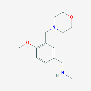 molecular formula C14H22N2O2 B2434223 {[4-Methoxy-3-(morpholin-4-ylmethyl)phenyl]methyl}(methyl)amine CAS No. 893732-53-1