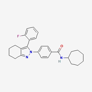 N-cycloheptyl-4-[3-(2-fluorophenyl)-4,5,6,7-tetrahydroindazol-2-yl]benzamide