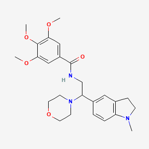 3,4,5-trimethoxy-N-(2-(1-methylindolin-5-yl)-2-morpholinoethyl)benzamide