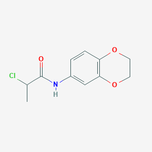 molecular formula C11H12ClNO3 B2434227 2-chloro-N-(2,3-dihydro-1,4-benzodioxin-6-yl)propanamide CAS No. 554438-61-8