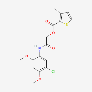 molecular formula C16H16ClNO5S B2434231 2-((5-Chloro-2,4-dimethoxyphenyl)amino)-2-oxoethyl 3-methylthiophene-2-carboxylate CAS No. 1241986-06-0