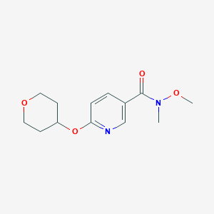 molecular formula C13H18N2O4 B2434236 N-Methoxy-N-methyl-6-((tetrahydro-2H-pyran-4-yl)oxy)nicotinamid CAS No. 2034447-41-9