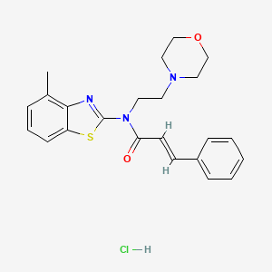 molecular formula C23H26ClN3O2S B2434237 N-(4-methylbenzo[d]thiazol-2-yl)-N-(2-morpholinoethyl)cinnamamide hydrochloride CAS No. 1217198-04-3